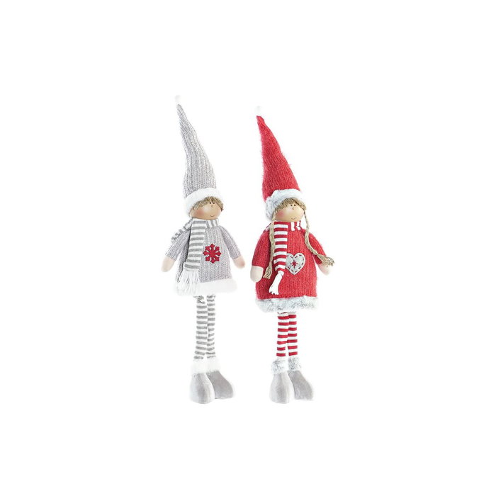DKD Home Decor Figura de Poliéster 17x9x79 cm, Set de 2 Unidades, Gris y Blanco