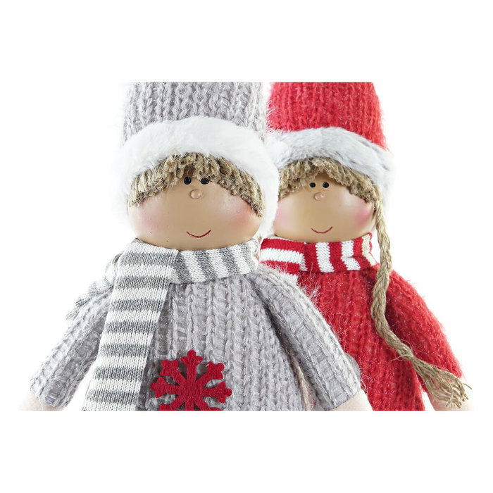 DKD Home Decor Figura de Poliéster 17x9x79 cm, Set de 2 Unidades, Gris y Blanco