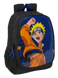 Mochila Escolar Naruto Ninja Azul Negro 32 x 44 x 16 cm