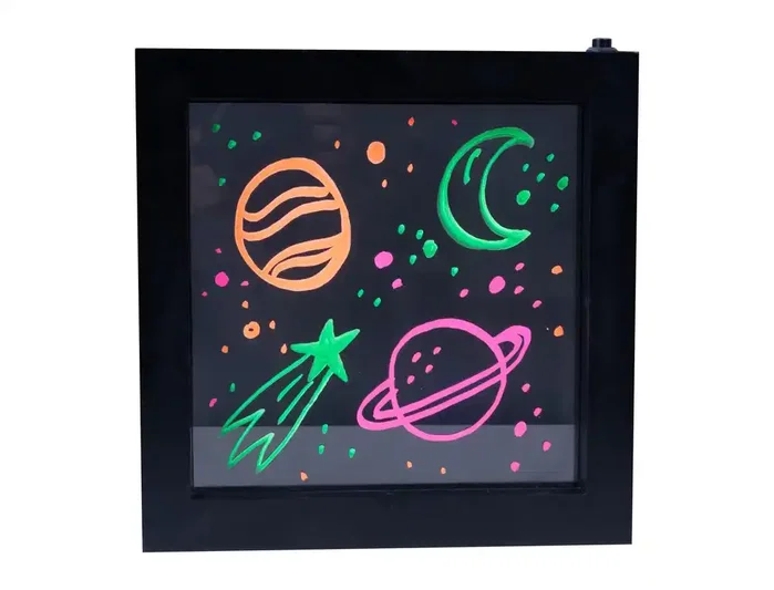 Wondee Marco de mensajes con efecto luz neón iluminado 235x42x245 mm