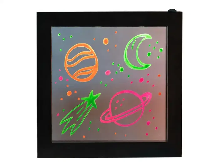 Wondee Marco de mensajes con efecto luz neón iluminado 235x42x245 mm