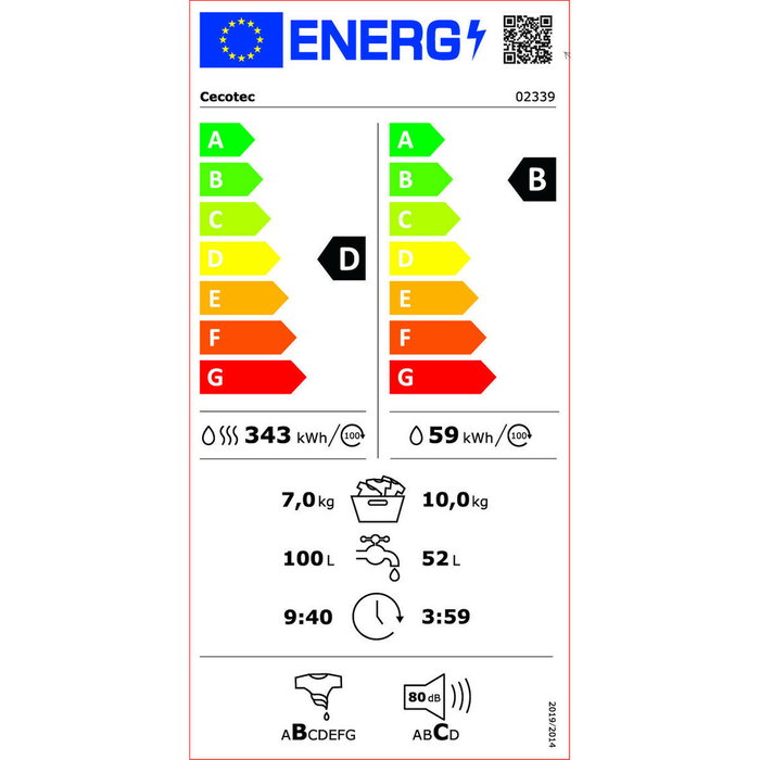 Lavadora - Secadora Cecotec Bolero Wash&Dry 10700 Inverter 1500 RPM