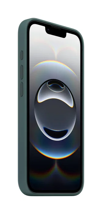 Apple MD3X4ZM/A Funda de silicona para iPhone 16e (6.1") - Verde lago - Protección contra caídas y arañazos, silicona reciclada