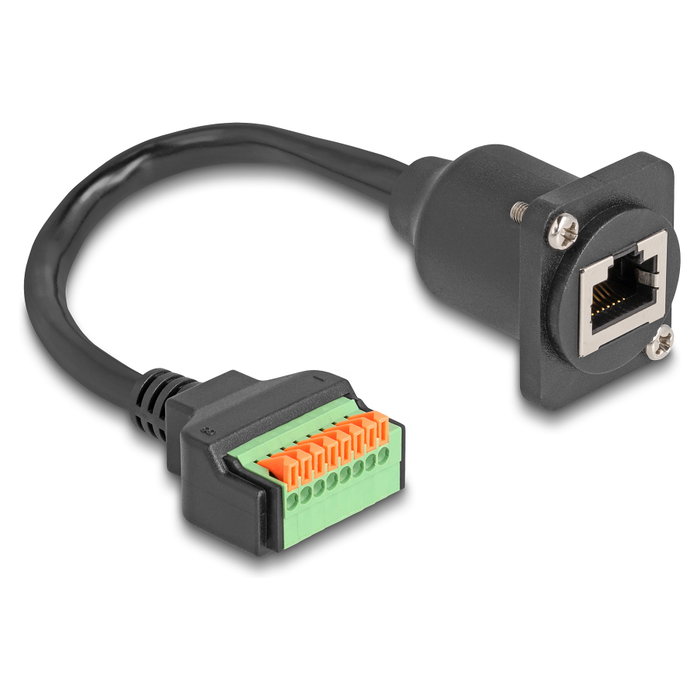 DeLOCK Cable Tipo D RJ45 hembra a Bloque de Terminales con Pulsador Cat.5e Negro 30 cm DeLOCK Cable Tipo D RJ45 hembra a Bloque de Terminales con Pulsador Cat.5e Negro 30 cm