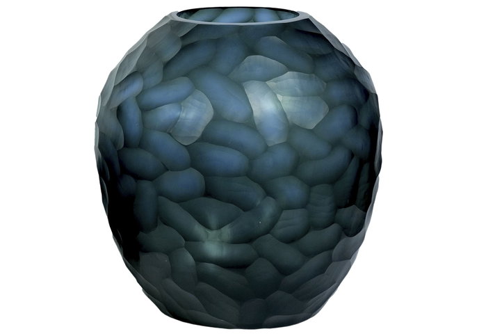 DKD Home Decor Jarrón de Cristal Glaseado Azul Petróleo DKD Home Decor Jarrón de Cristal Glaseado Azul Petróleo