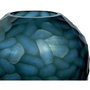 DKD Home Decor Jarrón de Cristal Glaseado Azul Petróleo