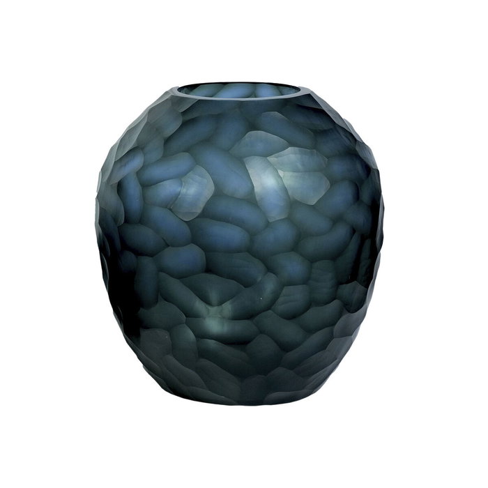 DKD Home Decor Jarrón de Cristal Glaseado Azul Petróleo DKD Home Decor Jarrón de Cristal Glaseado Azul Petróleo