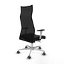 PIQUERAS Y CRESPO Sillón Albacete Negro con Mecanismo Sincro y Base de Aluminio