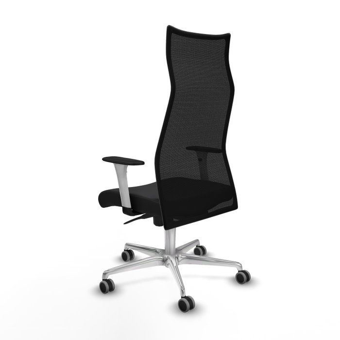 PIQUERAS Y CRESPO Sillón Albacete Negro con Mecanismo Sincro y Base de Aluminio PIQUERAS Y CRESPO Sillón Albacete Negro con Mecanismo Sincro y Base de Aluminio