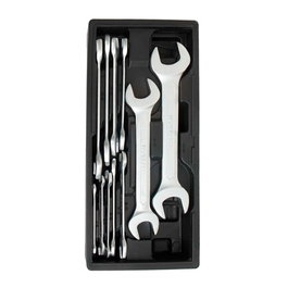 Workpro Juego de 11 Llaves Fijas Dobles Abiertas, Serie Modular, Cromo Vanadio (6-7, 8-9, 10-11, 12-13, 14-15, 16-17, 18-19, 20x22, 21x23, 24x27, 30x32 mm) con Caja