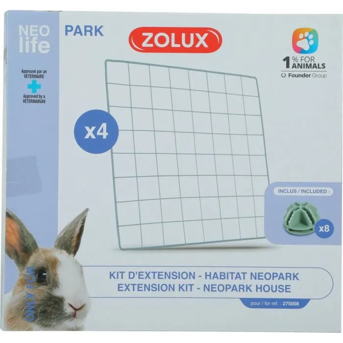 Zolux Kit de ampliación para recinto modular Neo Park - Rabbit - 4 rejillas AAAPV83821 Zolux Kit de ampliación para recinto modular Neo Park - Rabbit - 4 rejillas AAAPV83821