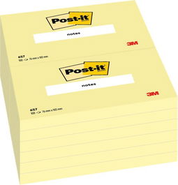 Notas Adhesivas Post-It 100H 76X102 (657) (Set de 12)
