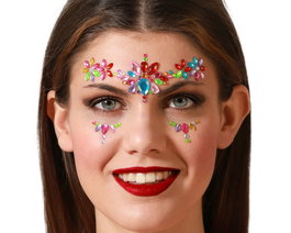 Atosa Joyas Faciales Florales Multicolor con Pedrería