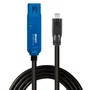 Lindy 43381 Cable Activo USB 3.2 Gen 1 (5 Gbps) USB-C Macho a USB-A Hembra, 8 Metros, Negro/Azul