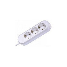Bachmann SMART Regleta de enchufes con 3 tomas Schuko, cable de 3 m, color blanco, material plástico, sin interruptor