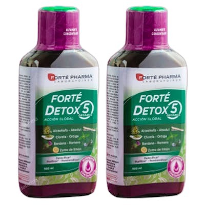 Forté Pharma FORTÉ DETOX 5 ÓRGANOS acción global dúo 2 x 500 ml Forté Pharma FORTÉ DETOX 5 ÓRGANOS acción global dúo 2 x 500 ml