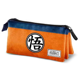 Dragon Ball Estuche Portatodo Triple con 3 Compartimentos, Multicolor, Material Ripstop, Gran Capacidad