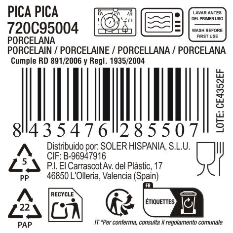 La Mediterranea Bol Aperitivo Pica-Pica 10.5 x 10.5 x 4 cm (24 Unidades)