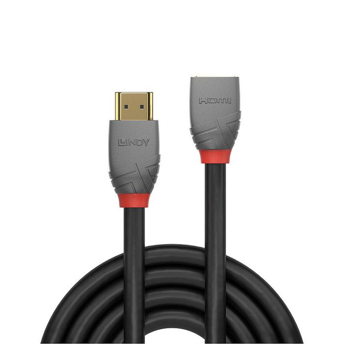 Lindy Anthra Line Cable de Extensión HDMI 2.0 de Alta Velocidad, 2m, 4K@60Hz, 18Gbps, Chapado en Oro