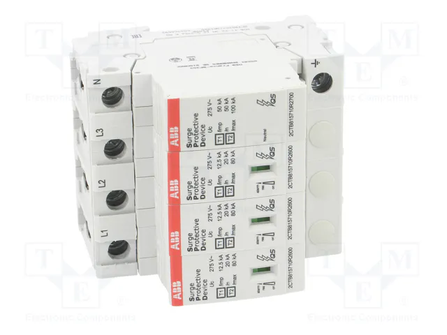 ABB OVR T1-T2 3N 12.5- 275s P QS SPD Kombi T1+2 12.5kA pro Pol. TT/TNS 3P ABB OVR T1-T2 3N 12.5- 275s P QS SPD Kombi T1+2 12.5kA pro Pol. TT/TNS 3P