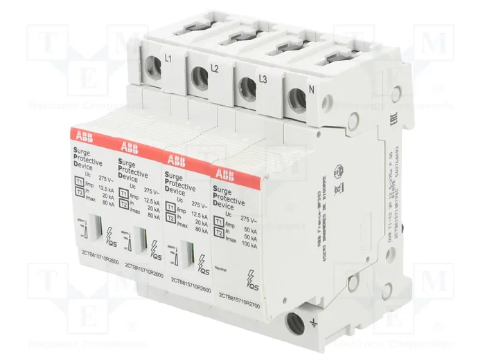 ABB OVR T1-T2 3N 12.5- 275s P QS SPD Kombi T1+2 12.5kA pro Pol. TT/TNS 3P ABB OVR T1-T2 3N 12.5- 275s P QS SPD Kombi T1+2 12.5kA pro Pol. TT/TNS 3P