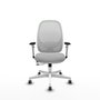 PIQUERAS Y CRESPO Silla de oficina Cilanco con mecanismo Sincro/Traslack, Gris claro y Blanco