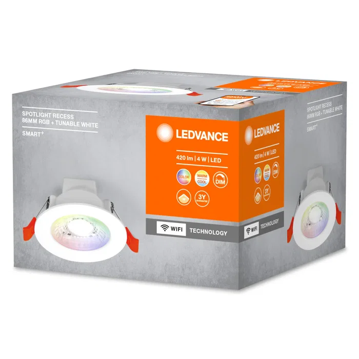 Ledvance [LVE-4058075573291] Downlight LED Inteligente 4W 400Lm 3000-6500K 36º IP20 Regulable CCT WiFi Smart