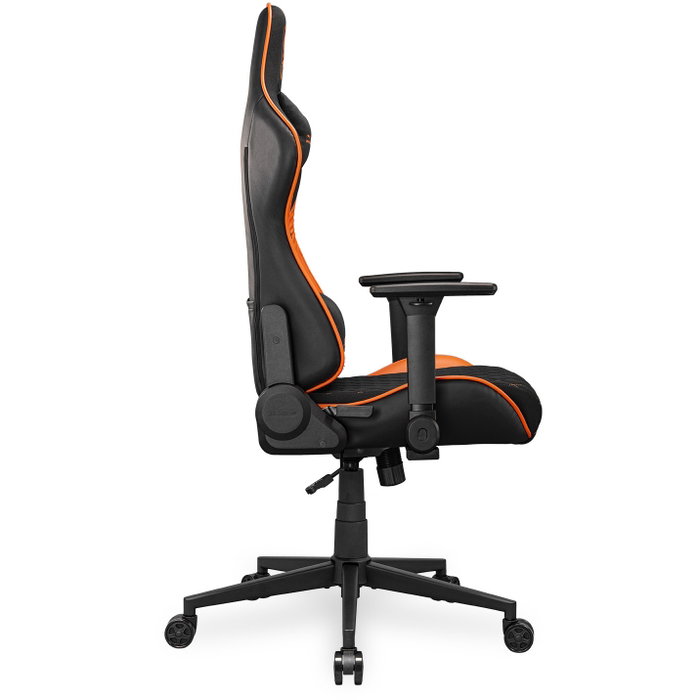 Cougar Armor One V2 F Silla Gaming, Respaldo y Asiento Acolchados en Tela, Ajuste 4D, Negro/Naranja, CGR-A2F