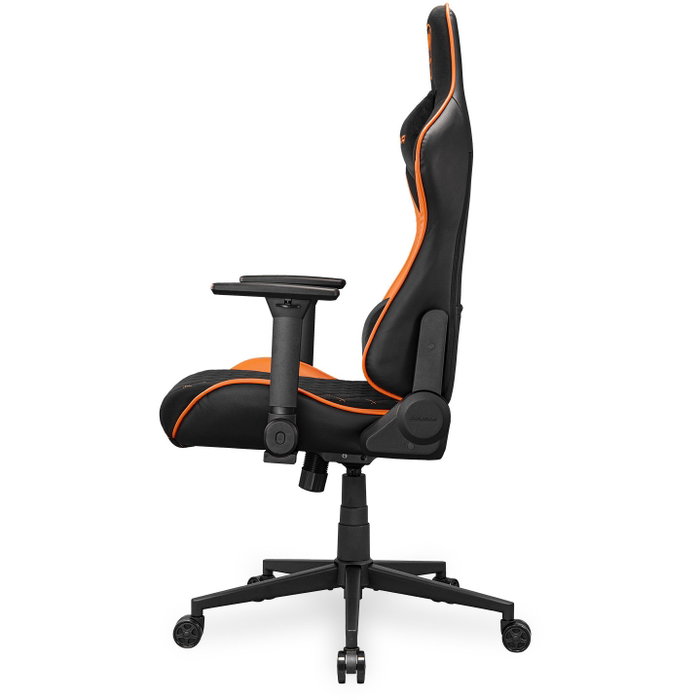 Cougar Armor One V2 F Silla Gaming, Respaldo y Asiento Acolchados en Tela, Ajuste 4D, Negro/Naranja, CGR-A2F