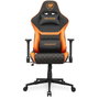 Cougar Armor One V2 F Silla Gaming, Respaldo y Asiento Acolchados en Tela, Ajuste 4D, Negro/Naranja, CGR-A2F