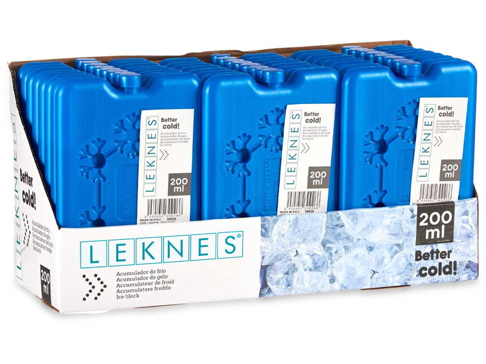 Leknes Acumulador Frío 200ml 11x16.5x1.5 cm Azul Plástico PE (Set de 48)