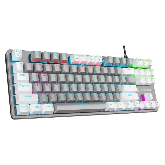 Rampage Snug RGB KRGD Red Teclado Gaming Mecánico Layout Español Blanco Gris