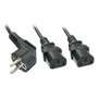 LINDY Cable de alimentación 30048 CEE7/14 a 2x C13 de 2m Negro