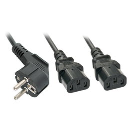 LINDY Cable de alimentación 30048 Schuko a 2x IEC C13 de 2m