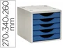 Archivo 2000 2000 Fichero Cajones Sobremesa Oficina Hogar 5 Cajones Azul Poliestireno Reciclado 270x340x260 mm