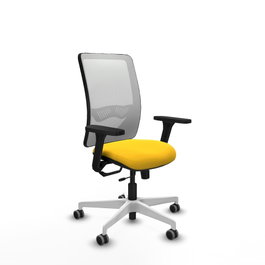 PIQUERAS Y CRESPO Silla de oficina Zulema con mecanismo Sincro/Traslack Amarillo y Blanco
