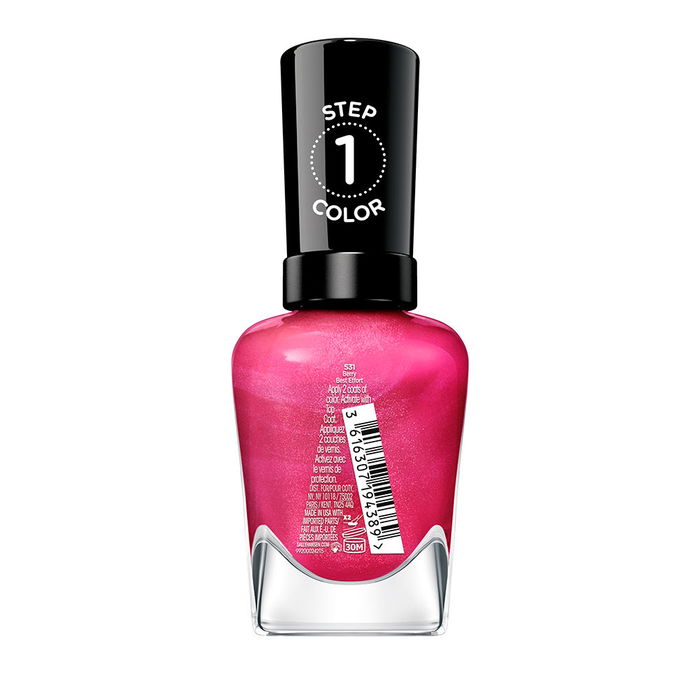 Sally Hansen MIRACLE GEL Esmalte de Uñas - Manicura Gel sin Luz UV, Color #531 Berry Best, Acabado Brillante de hasta 14 Días, 15 ml