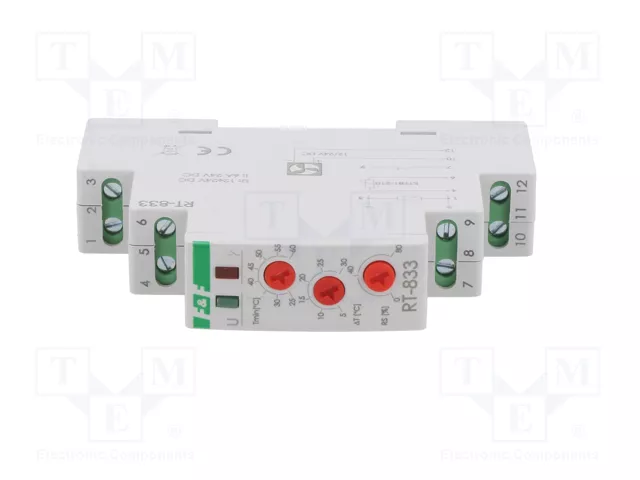 F&F Módulo de automatización regulador de temperatura para raíl DIN RT-833 F&F Módulo de automatización regulador de temperatura para raíl DIN RT-833