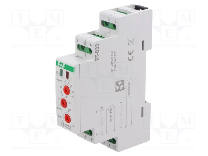 F&F Módulo de automatización regulador de temperatura para raíl DIN RT-833 F&F Módulo de automatización regulador de temperatura para raíl DIN RT-833