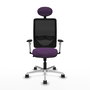 PIQUERAS Y CRESPO Silla de oficina Zulema con mecanismo Sincro, Morado y Negro