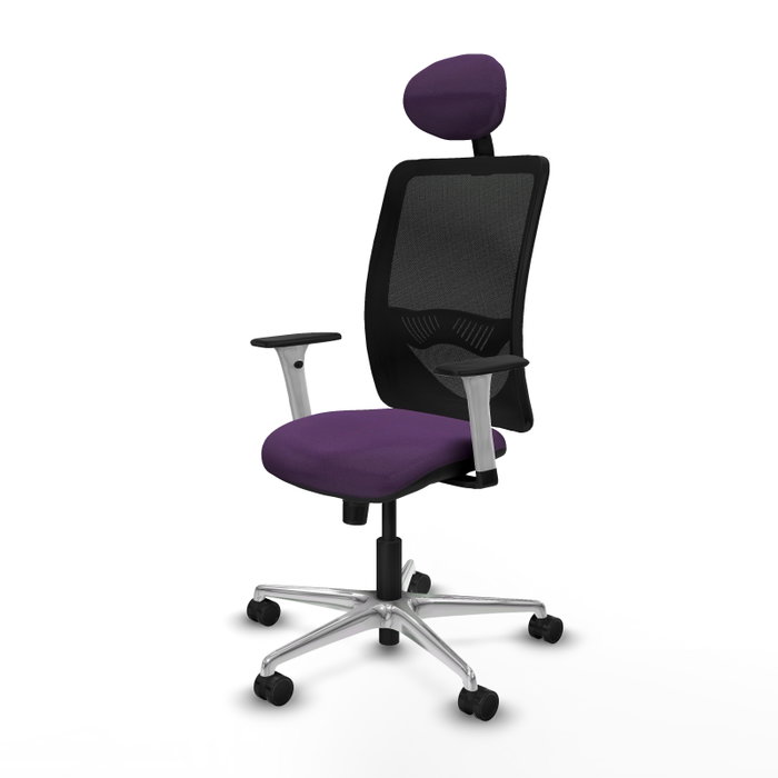 PIQUERAS Y CRESPO Silla de oficina Zulema con mecanismo Sincro, Morado y Negro