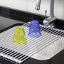 Emuca Escurreplatos flexible y enrollable de silicona, Acero y Plástico, Gris