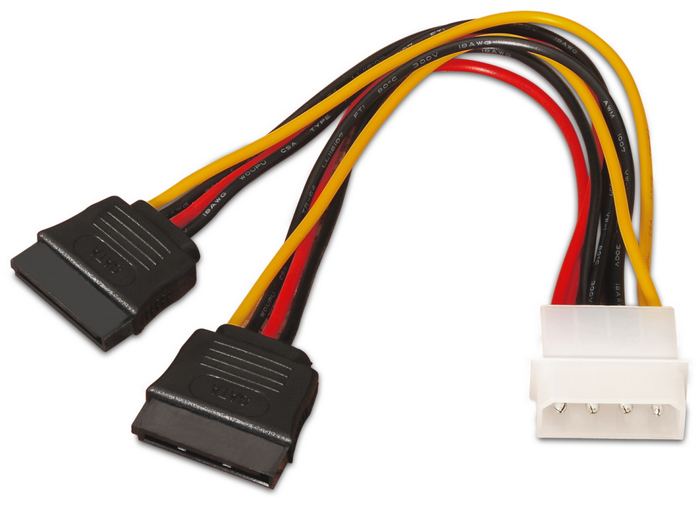 Aisens A131-0161 Cable Duplicador Molex 4 Pin Macho a 2x SATA Hembra Aisens A131-0161 Cable Duplicador Molex 4 Pin Macho a 2x SATA Hembra