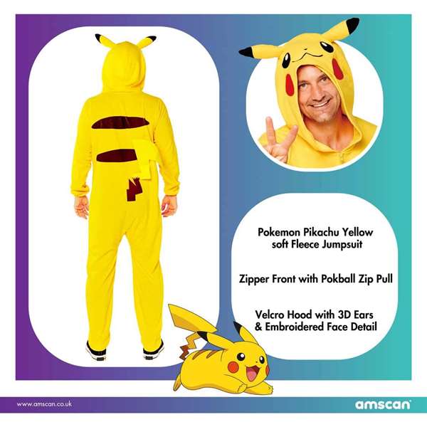 Liragram Disfraz Pokemon Pikachu Suit Talla XL Unisex