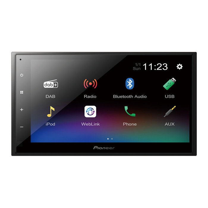Pioneer DMH-A340DAB Radio Coche 2 DIN 200W Negro Android iOS Bluetooth USB DAB+