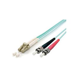 EQUIP 255211 Patchkable LWL Multimodo OM3 1m, Duplex LC-ST Turquesa, Libre de Halógenos LSZH