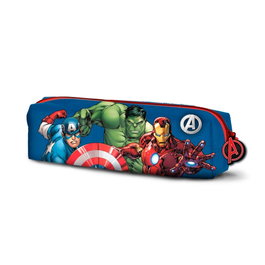 Marvel Los Vengadores - Estuche Portatodo Cuadrado Bros Azul, Capacidad 0.70L (21x7x5.5cm), Único Compartimento con Cierre Cremallera