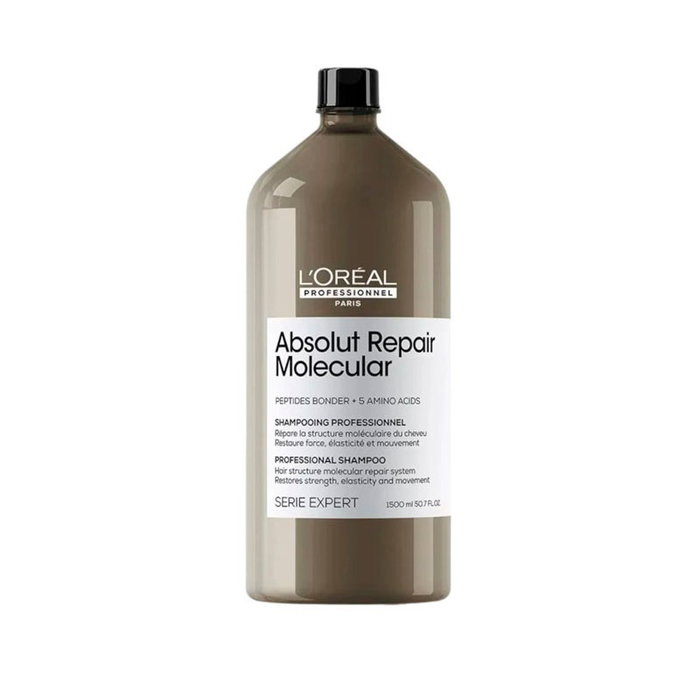 L'Oreal Champú Absolut Repair Molecular 1500ml, Reparación Molecular para Cabello Dañado, Sin Sulfatos, Serie Expert L'Oreal Champú Absolut Repair Molecular 1500ml, Reparación Molecular para Cabello Dañado, Sin Sulfatos, Serie Expert