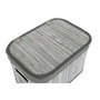 DKD Home Decor Set de 6 Cestas de Bambú y Poliéster Gris y Blanco