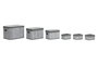 DKD Home Decor Set de 6 Cestas de Bambú y Poliéster Gris y Blanco